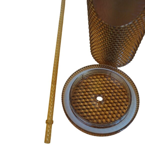 Disneyland‎ Geometric Starbucks Tumbler With Straw – Gold 24oz - Picture 5 of 6